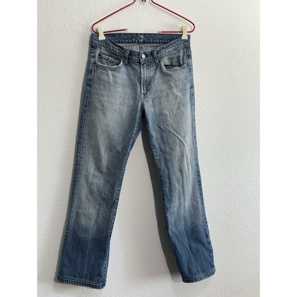 VTG 7 Seven For all Mankind Jeans Womens Sz 30 Light Wash Bootcut Made in USA - Picture 1 of 16